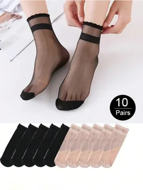 10pairs Ultra-Thin Breathable Socks