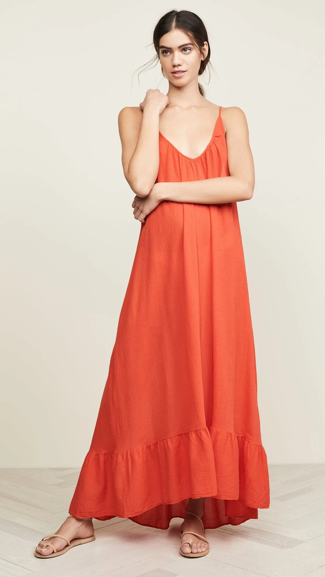 9Seed Paloma Ruffle Maxi Dress Dahlia