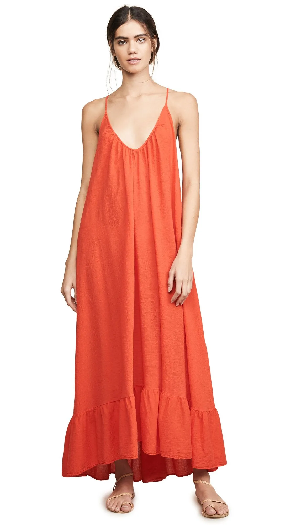 9Seed Paloma Ruffle Maxi Dress Dahlia