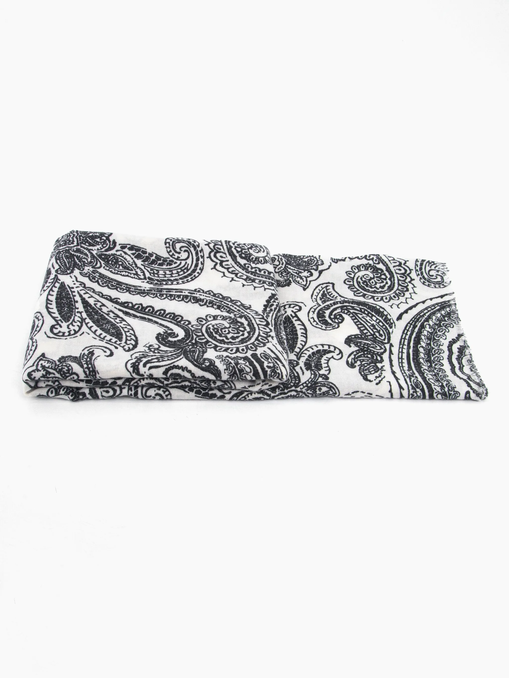 Ailidh Lightweight Scarf - Cream, Paisley