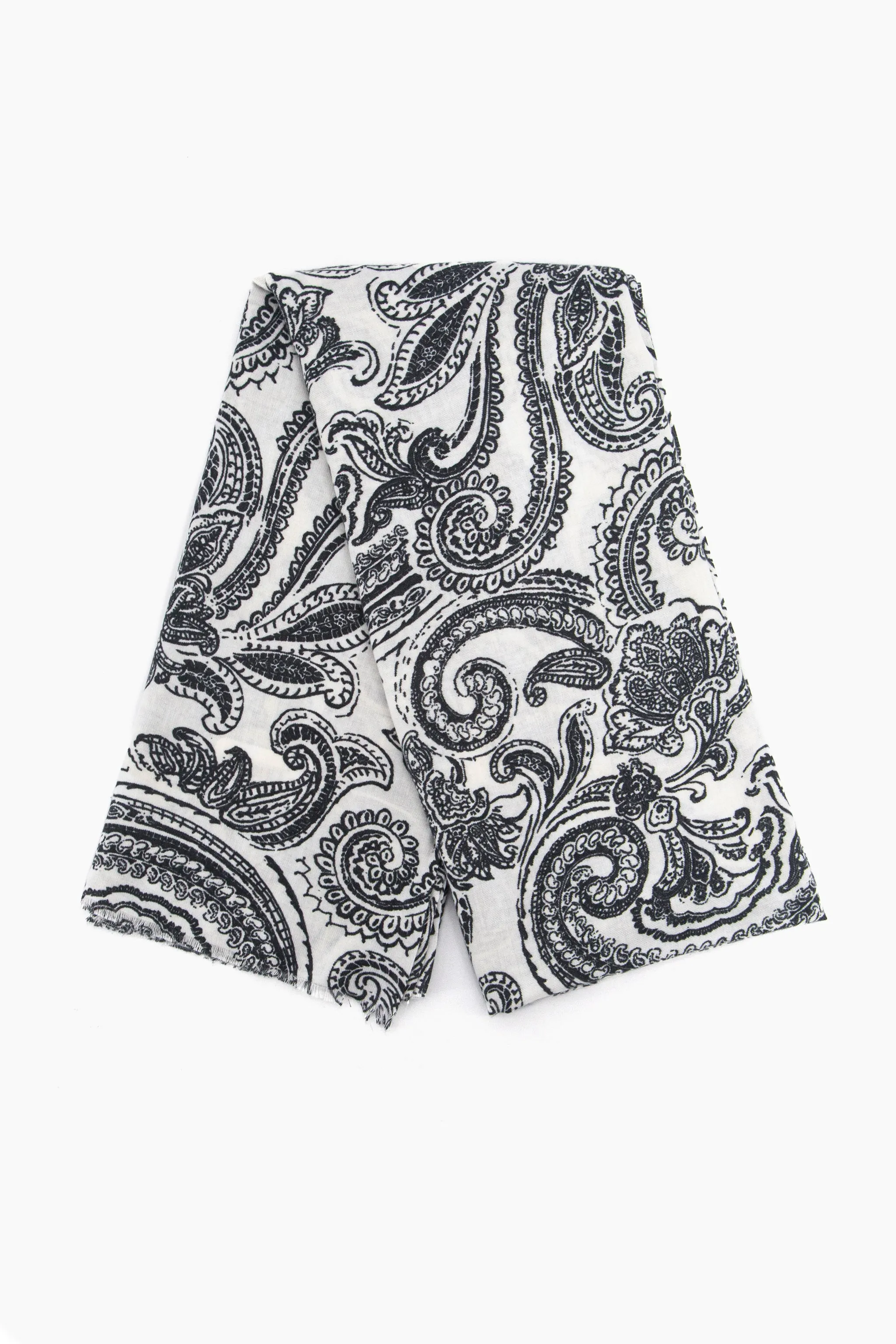 Ailidh Lightweight Scarf - Cream, Paisley