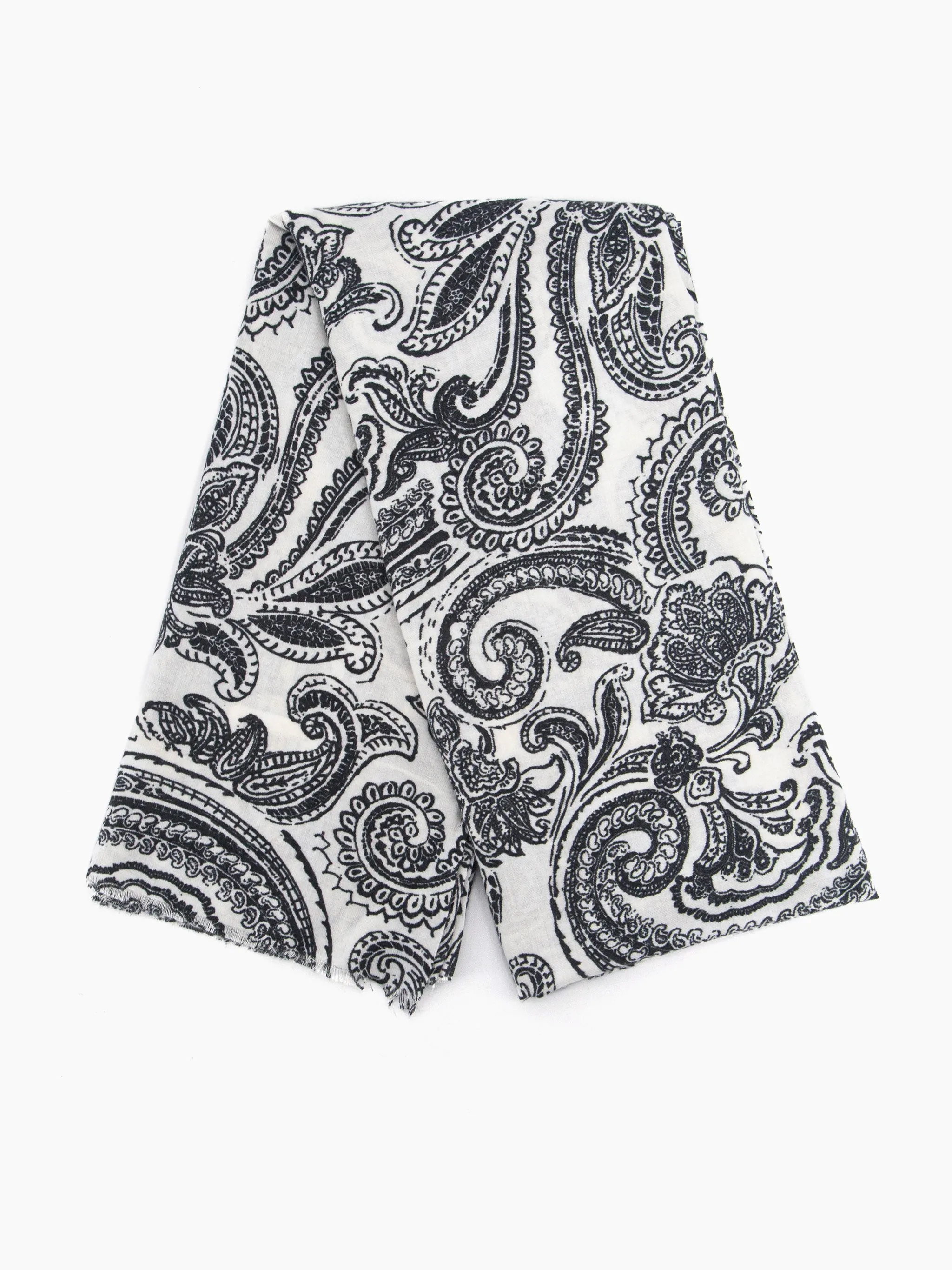 Ailidh Lightweight Scarf - Cream, Paisley