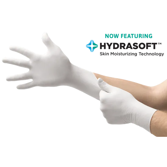 Ansell Microflex Soft White Exam Gloves, Nitrile, Powder Free, Non Sterile