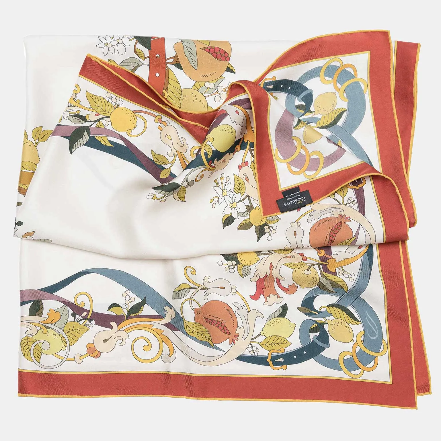 Anthea - Hand Rolled Silk Foulard - Ivory