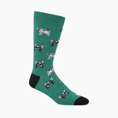 Bamboozld: Mens Holy Cow Green Bamboo Sock