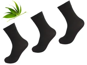 Black Bamboo Socks for Men and Women 3 Pairs – Soft, Breathable Crew Style Unisex