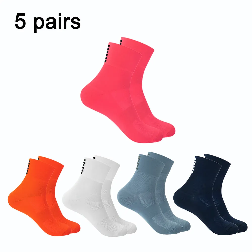 Breathable Sport Cycling Short Socks 5 Pairs