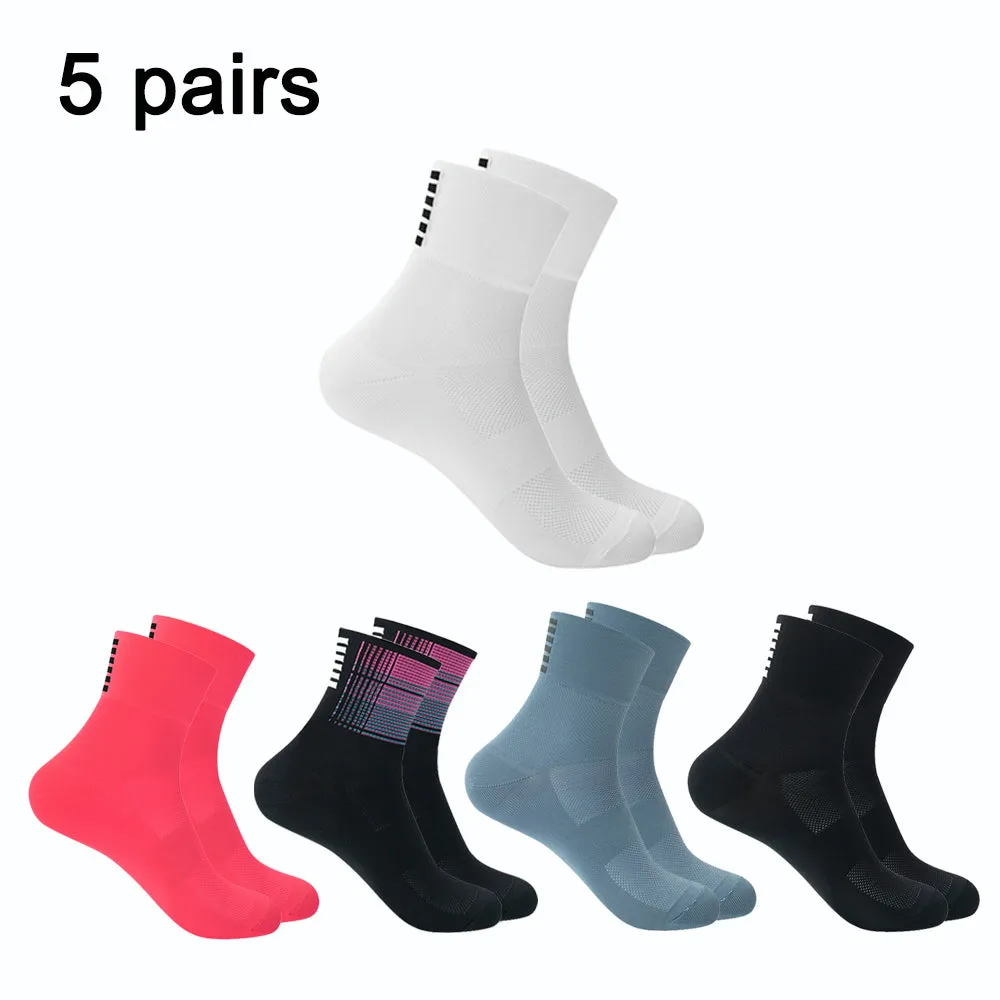 Breathable Sport Cycling Short Socks 5 Pairs