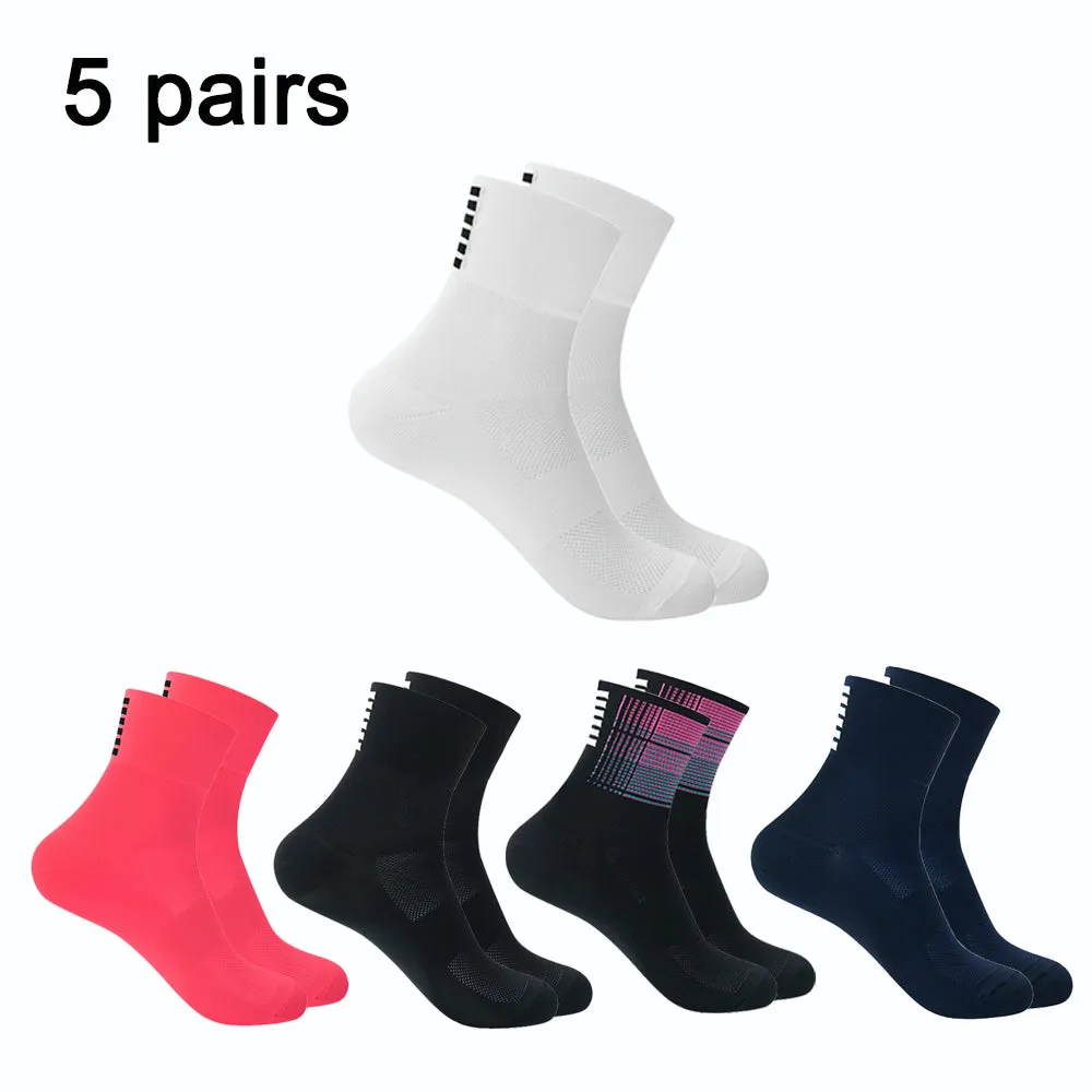 Breathable Sport Cycling Short Socks 5 Pairs