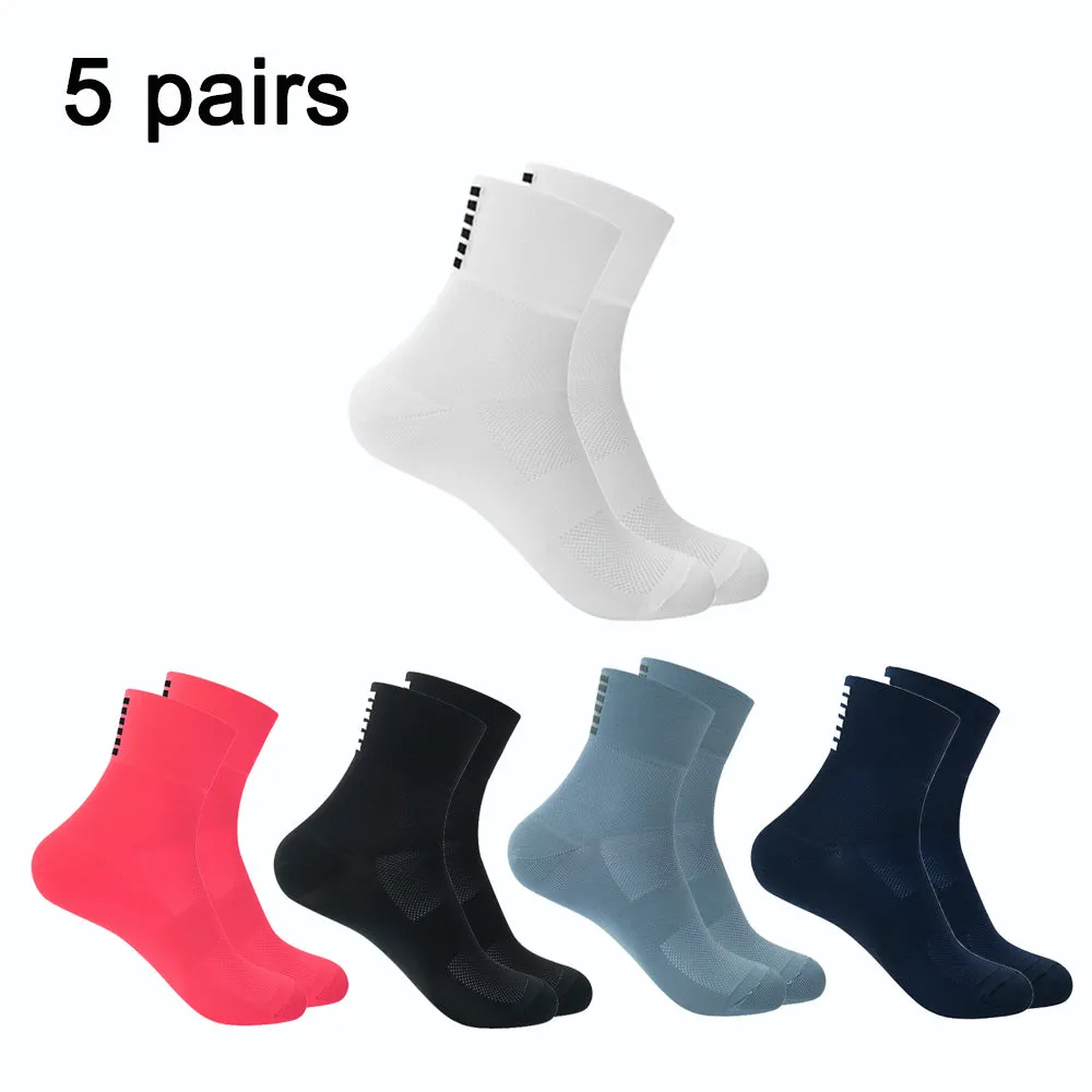 Breathable Sport Cycling Short Socks 5 Pairs