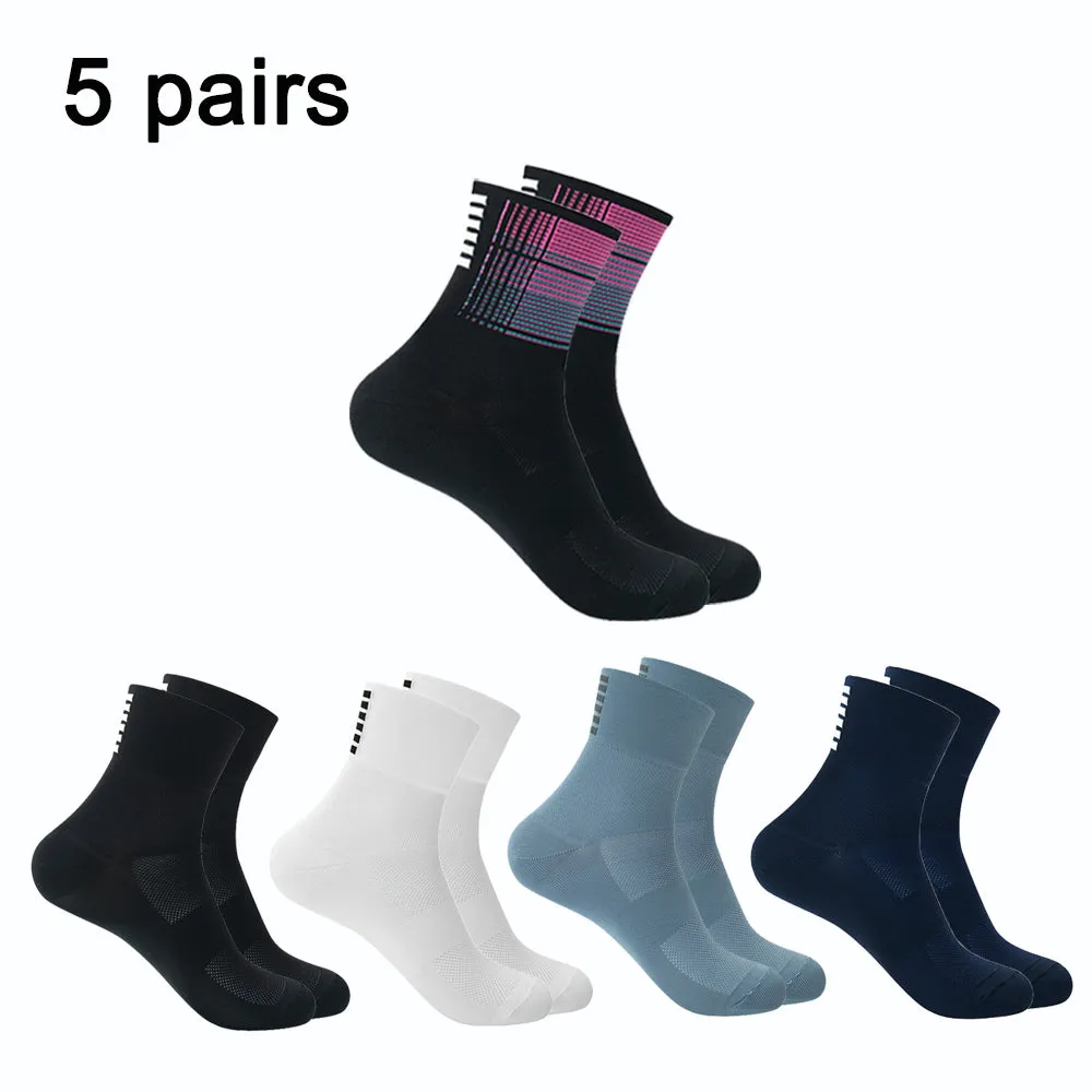 Breathable Sport Cycling Short Socks 5 Pairs