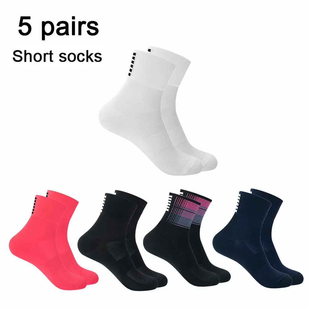 Breathable Sport Cycling Short Socks 5 Pairs