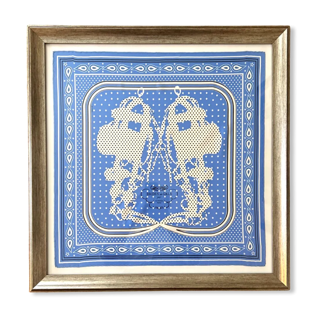 Brides de Gala Bandana Framed Vintage Silk Scarf 26"