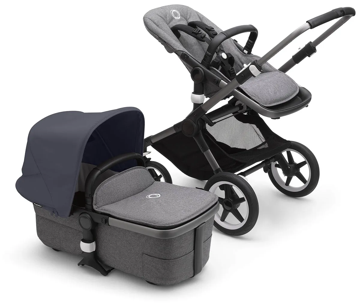 Bugaboo Fox3 Complete Stroller Bundle - Graphite / Grey Melange / Stormy Blue