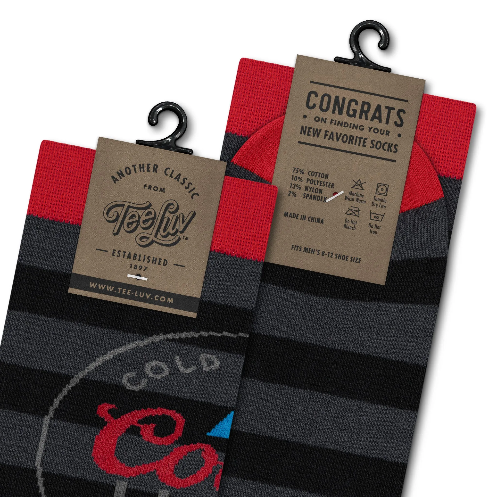 Coors Light Cold As The Rockies Striped Beer Socks - Blue/Red/Gray/Black