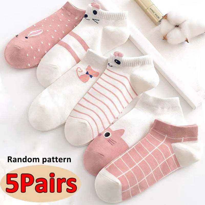 Cotton and Polyester Breathable Cat Themed Printed Socks