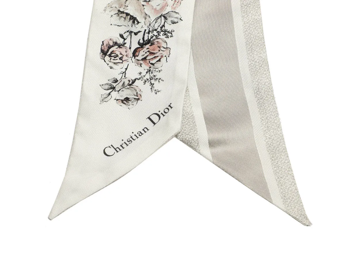 Dior White Granville Silk Mitzah Scarf