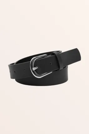 Genuine Leather Jeans Belt - Black