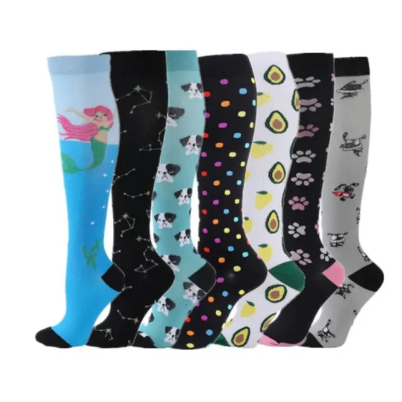 Graphic Printed Long Breathable Socks Set