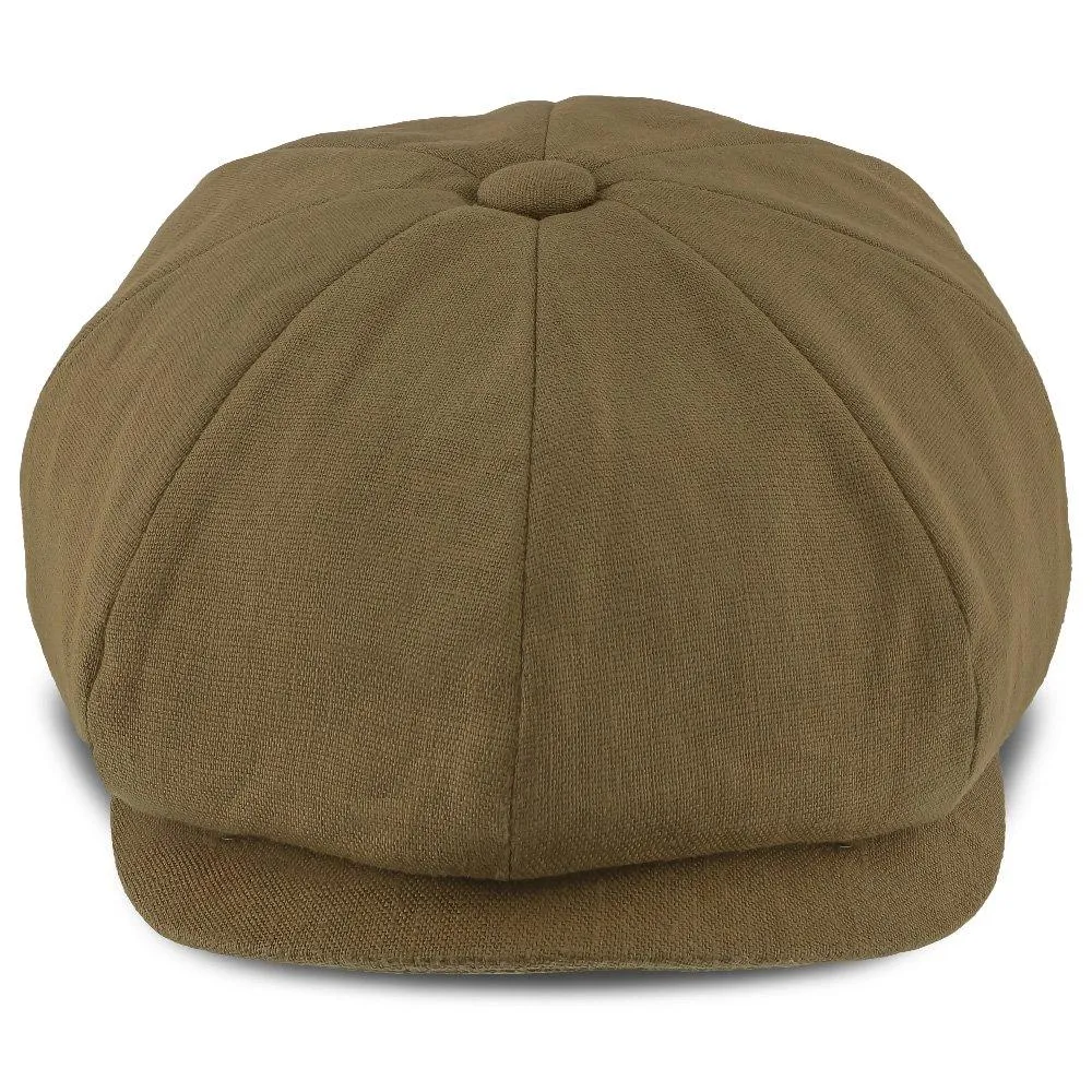 Hampton - Walrus Hats Sand Linen 8 Panel Newsboy Cap