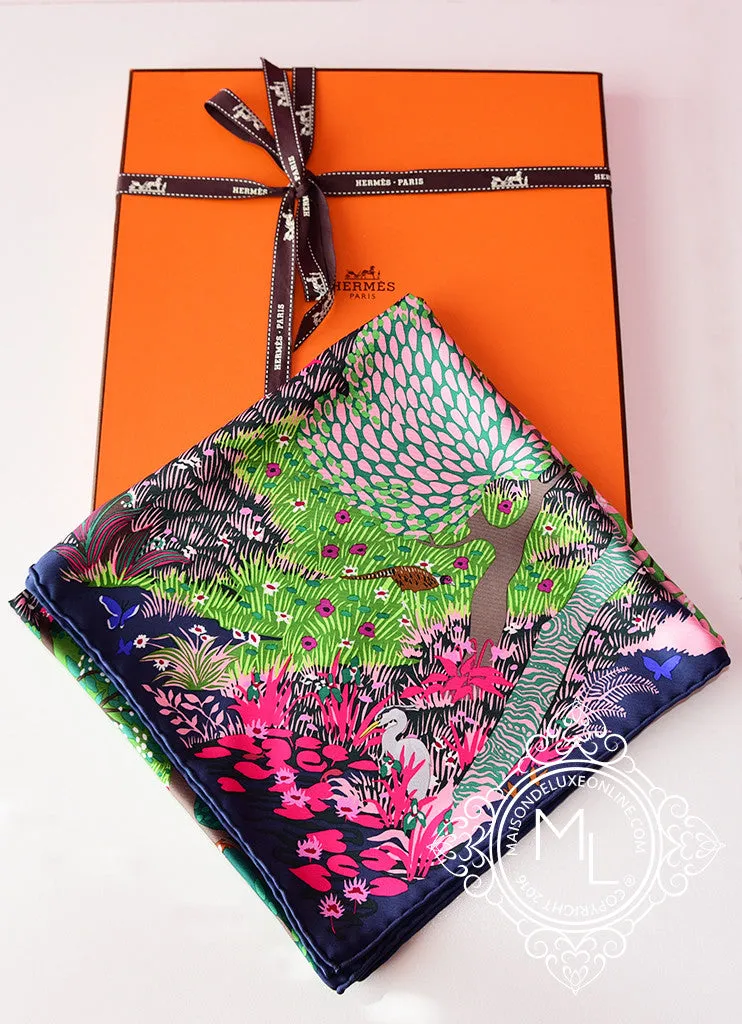 Hermes Twill Silk 90 cm Dans Un Jardin Anglais Scarf