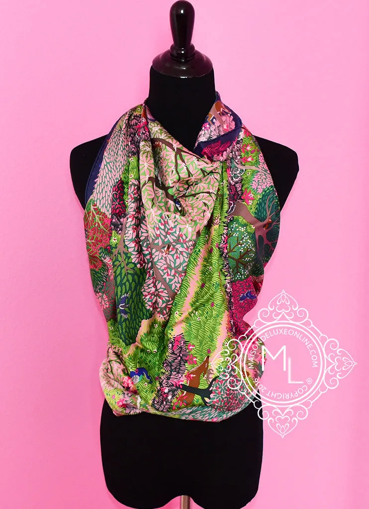 Hermes Twill Silk 90 cm Dans Un Jardin Anglais Scarf