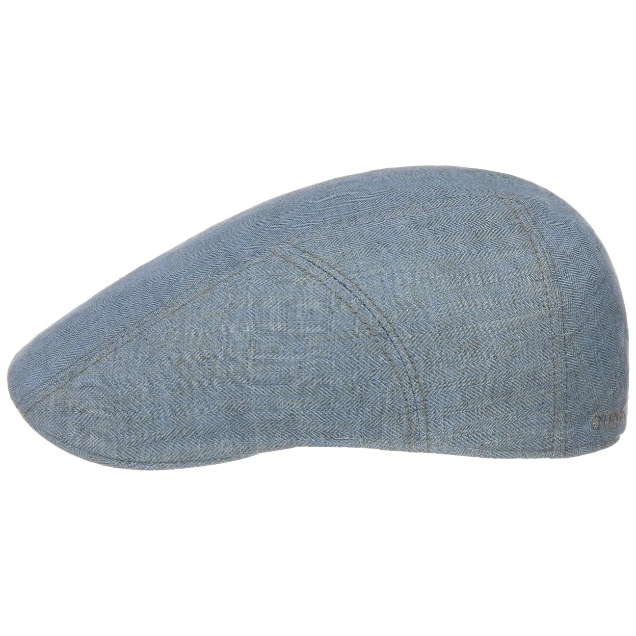 Herringbone Linen Flat Cap by Stetson