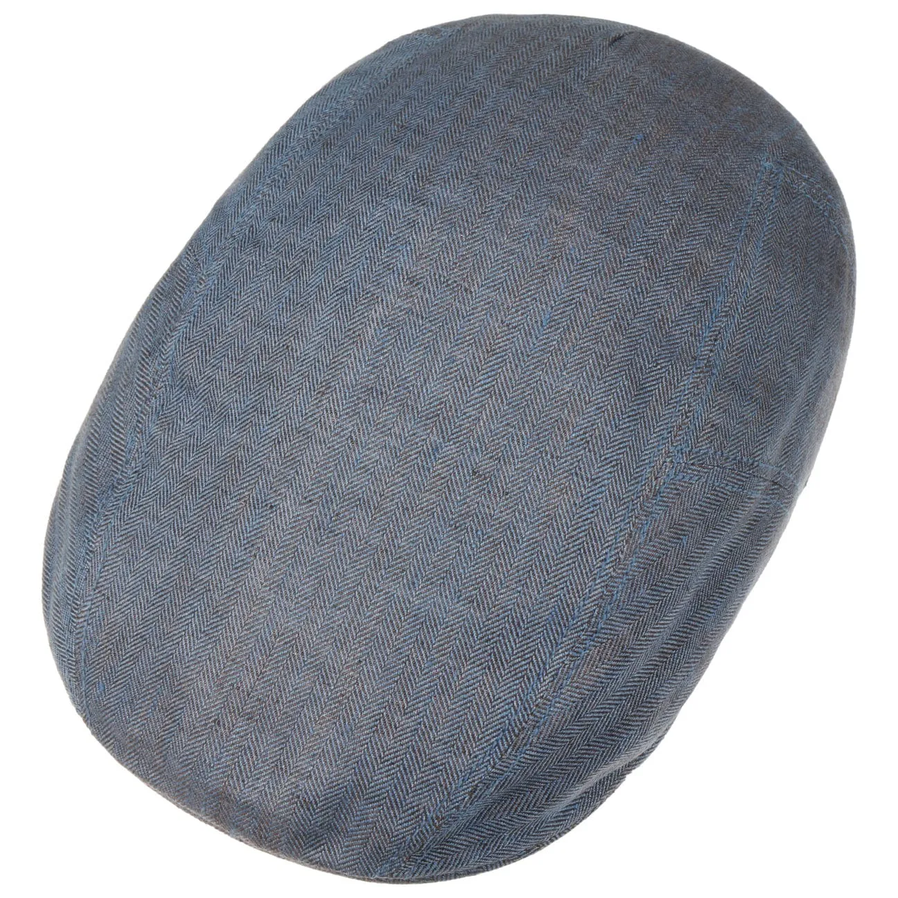 Herringbone Linen Flat Cap by Stetson