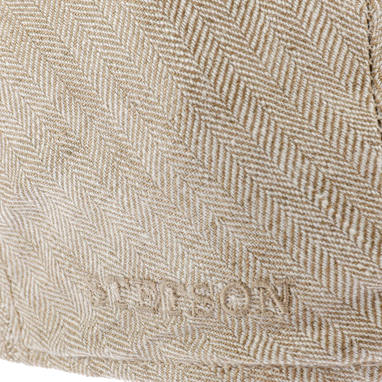 Herringbone Linen Flat Cap by Stetson