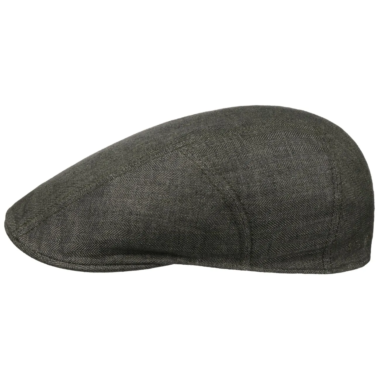 Herringbone Linen Flat Cap by Stetson