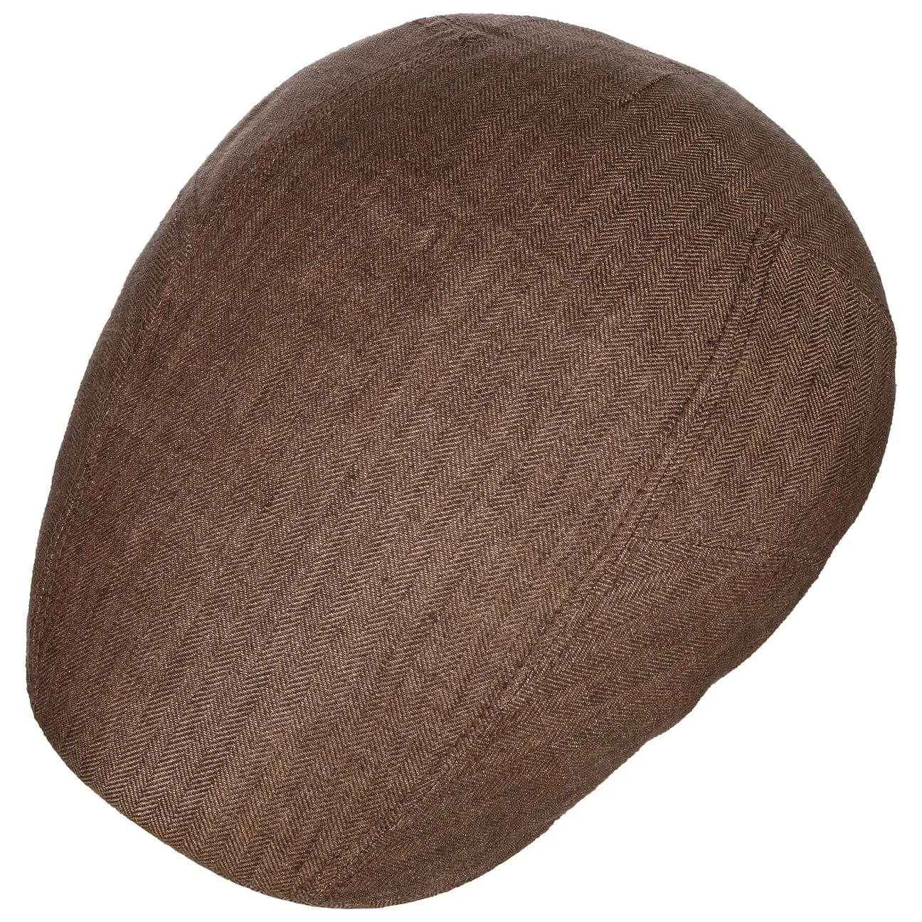 Herringbone Linen Flat Cap by Stetson