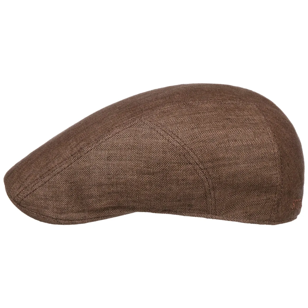 Herringbone Linen Flat Cap by Stetson