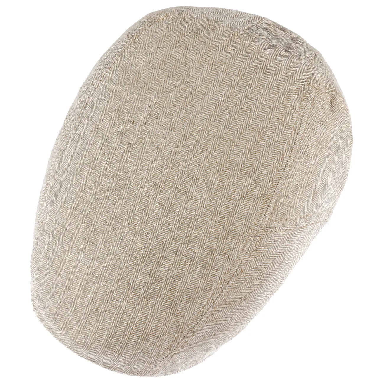 Herringbone Linen Flat Cap by Stetson