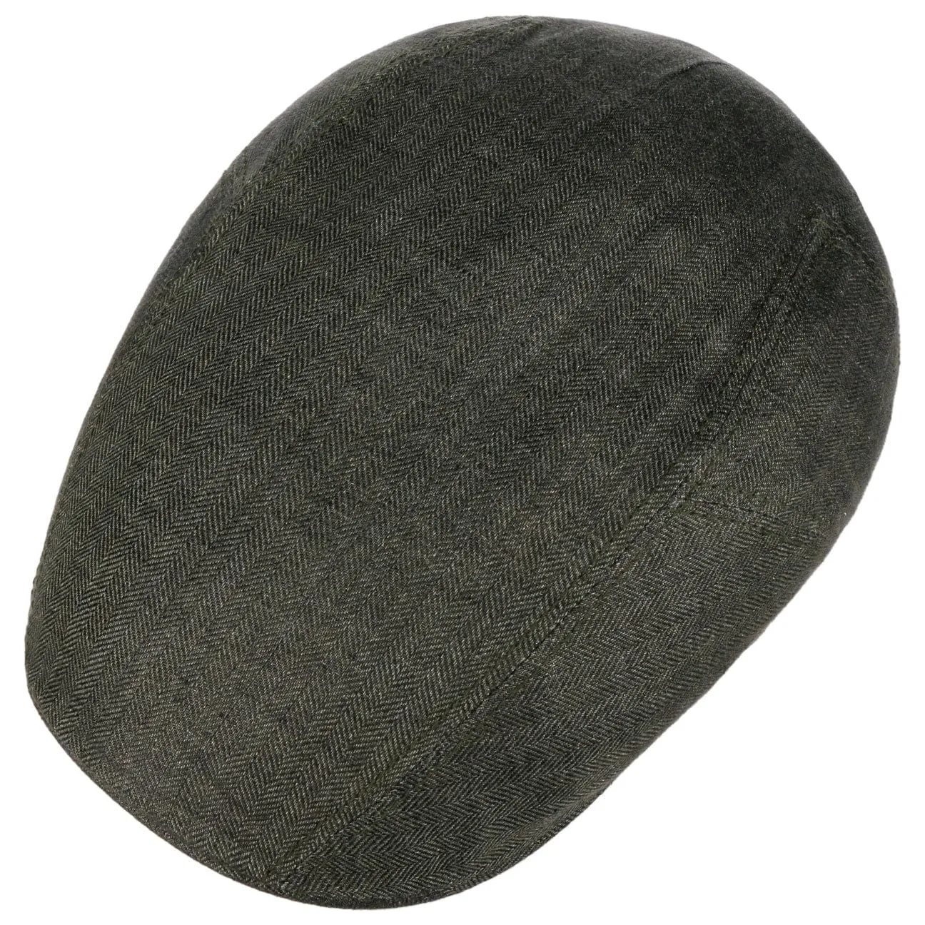 Herringbone Linen Flat Cap by Stetson