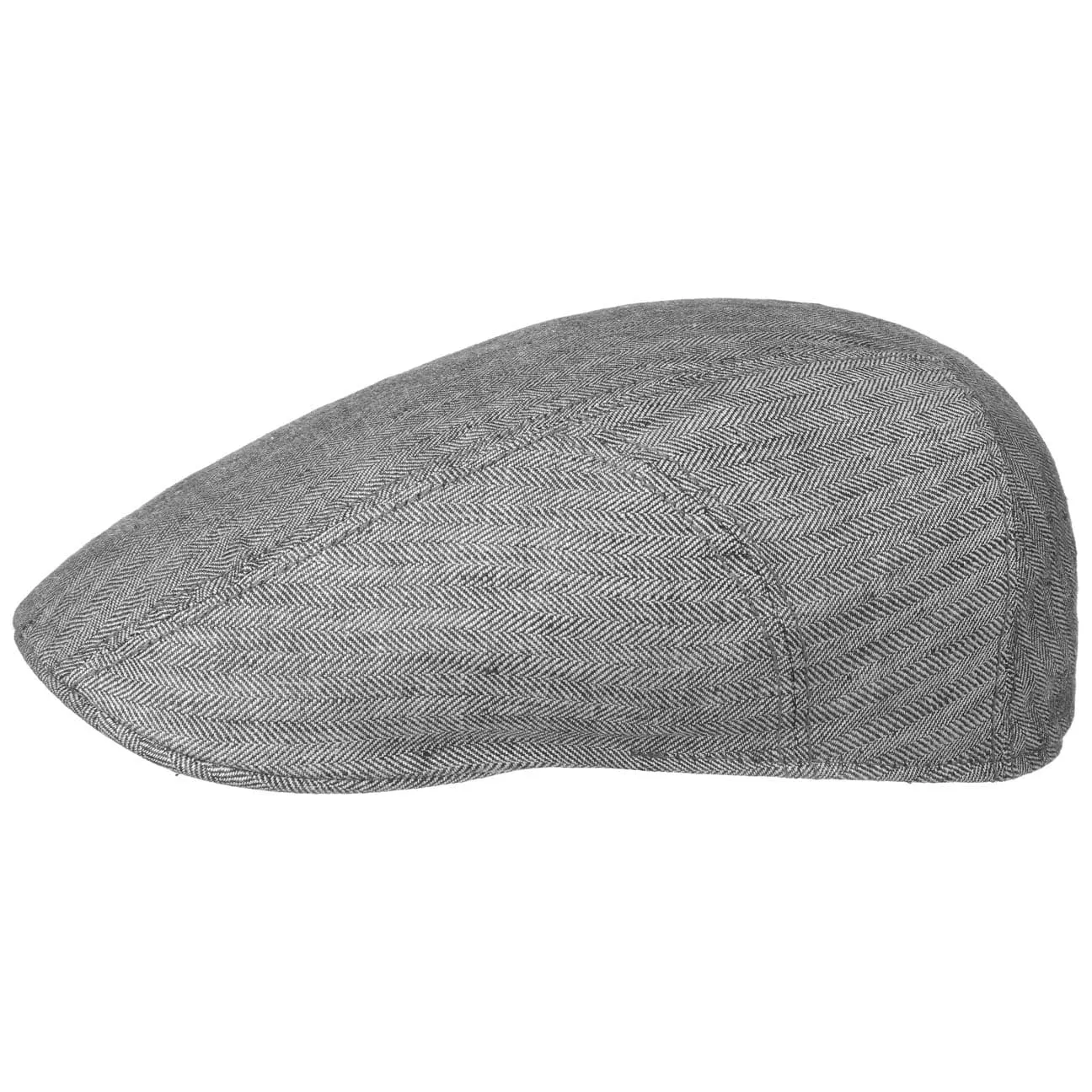 Herringbone Linen Flat Cap by Stetson