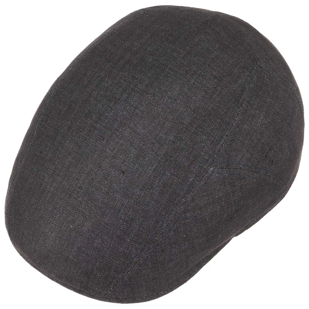 Herringbone Linen Flat Cap by Stetson