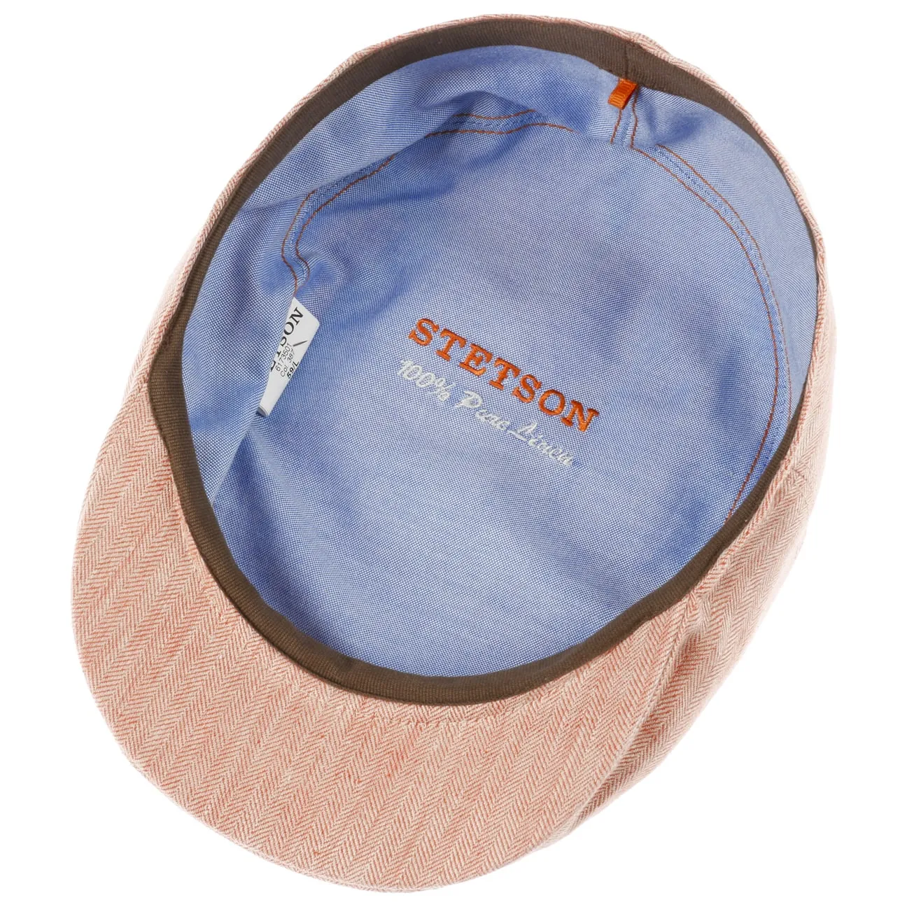 Herringbone Linen Flat Cap by Stetson