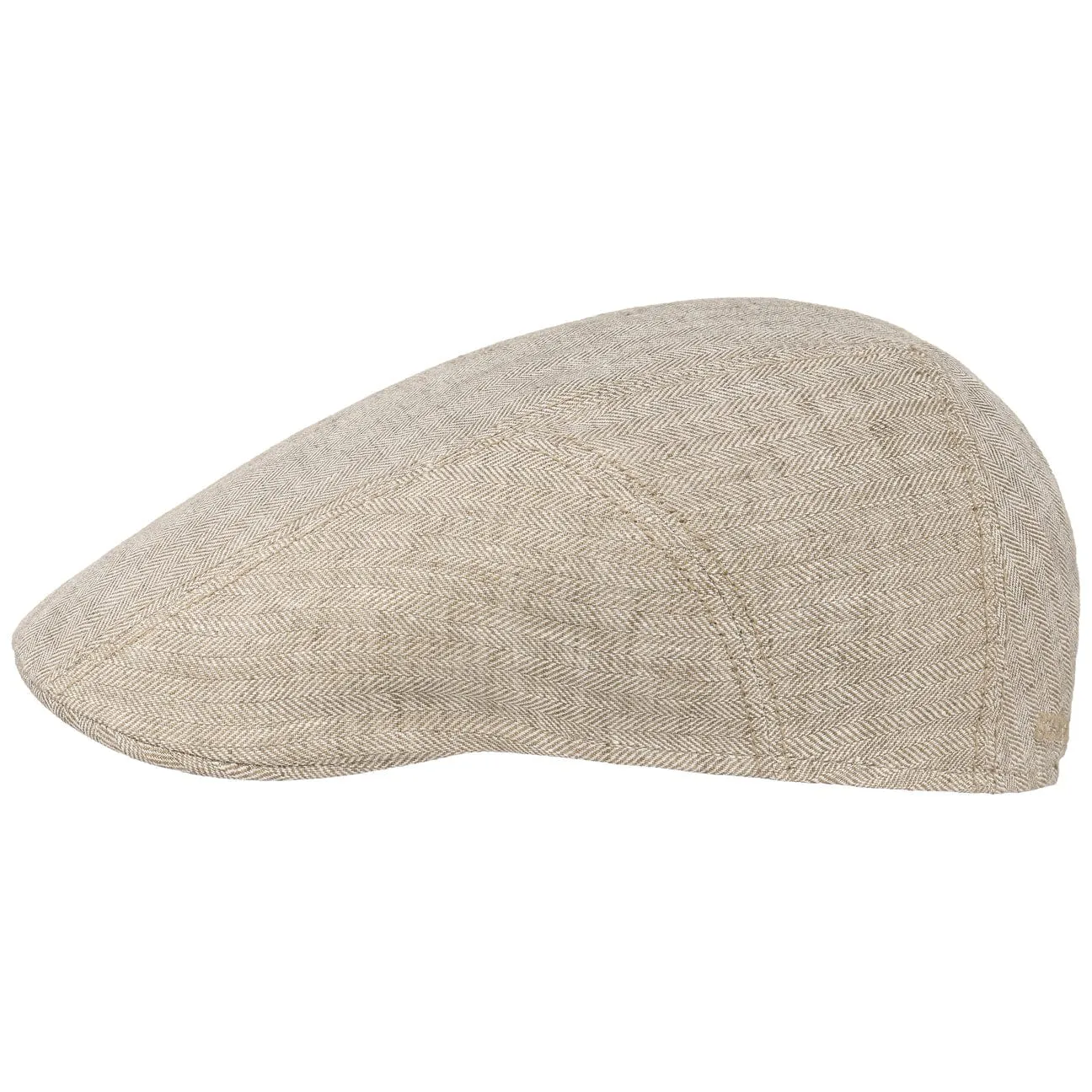 Herringbone Linen Flat Cap by Stetson