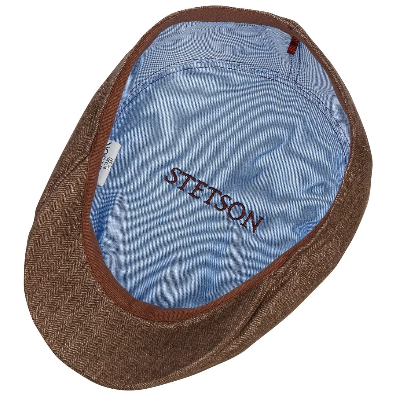 Herringbone Linen Flat Cap by Stetson