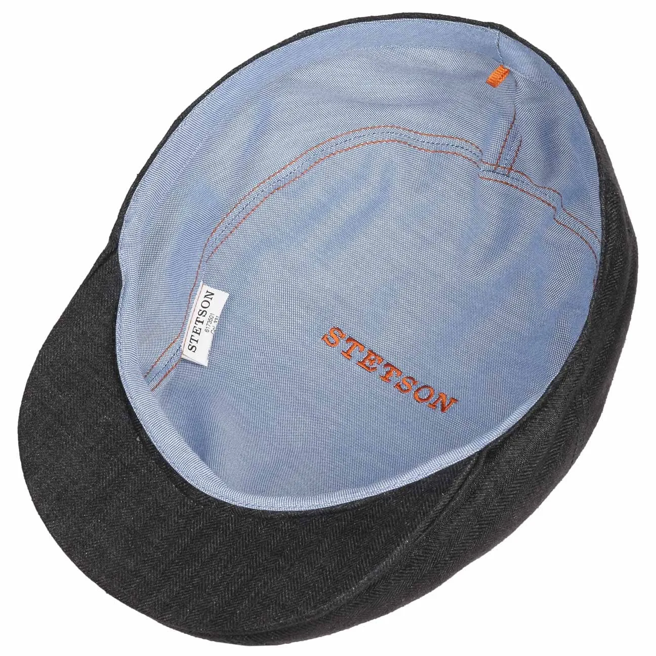 Herringbone Linen Flat Cap by Stetson