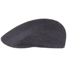 Herringbone Linen Flat Cap by Stetson