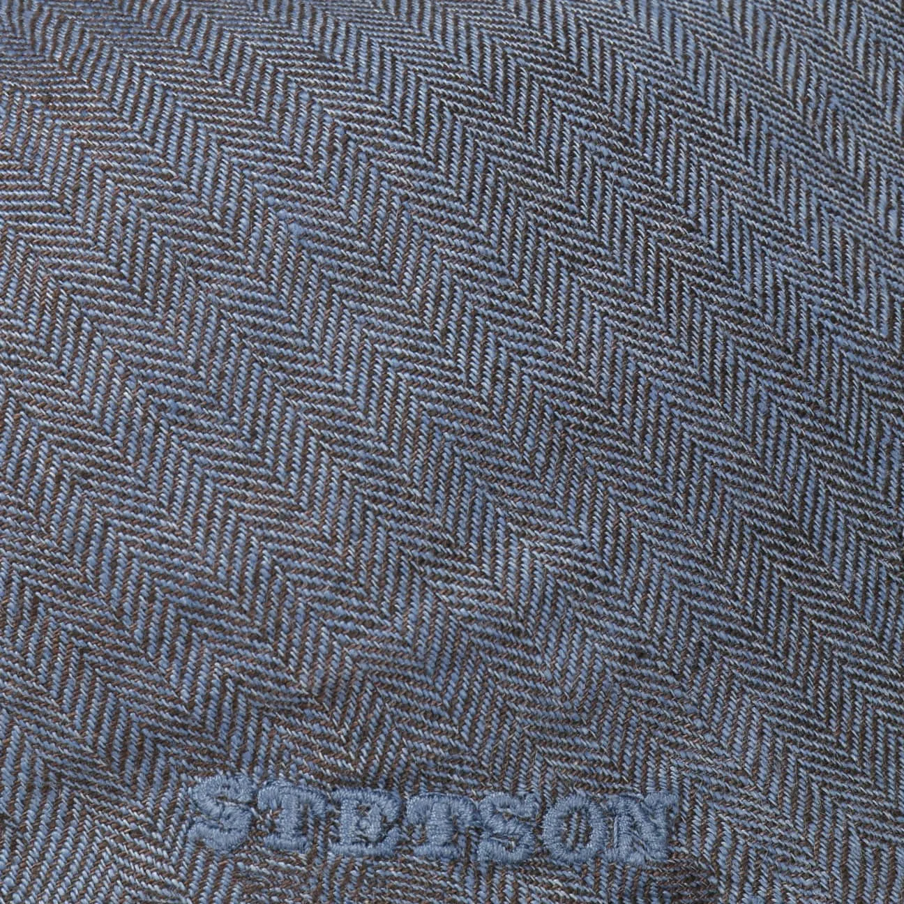 Herringbone Linen Flat Cap by Stetson