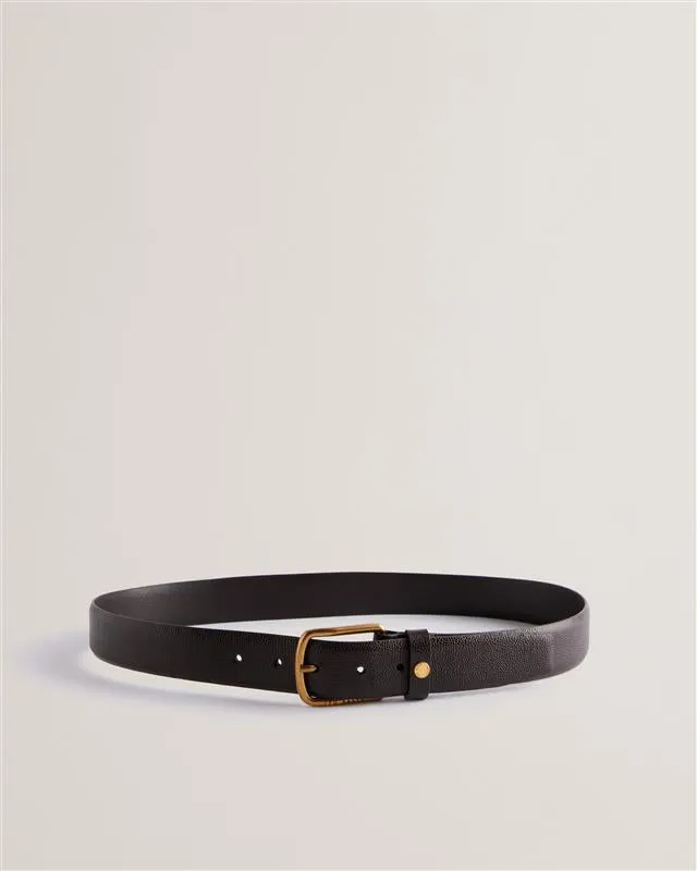 Keiith Caviar Texture Leather Belt Brn-Choc