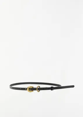 Leather Narrow Belt - W — Black