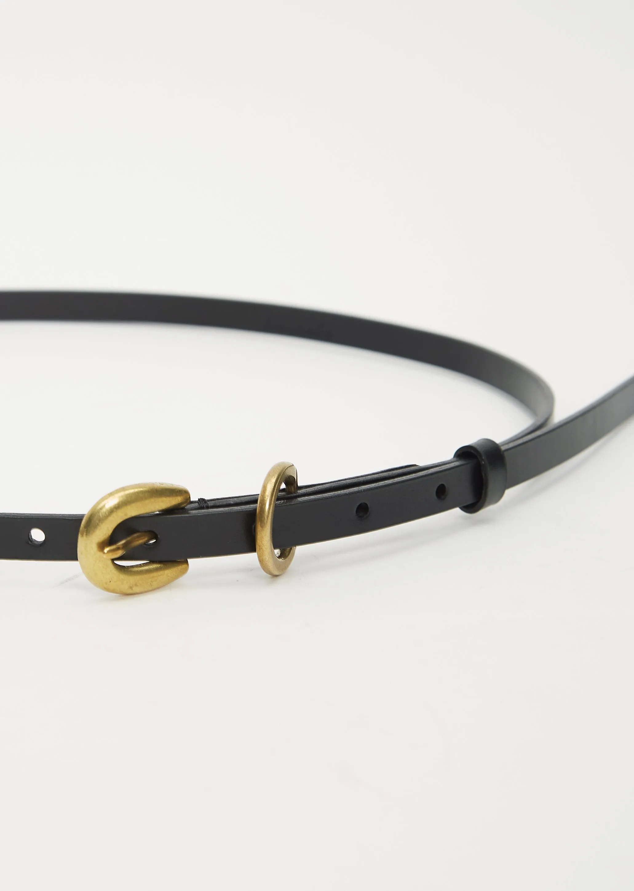 Leather Narrow Belt - W — Black