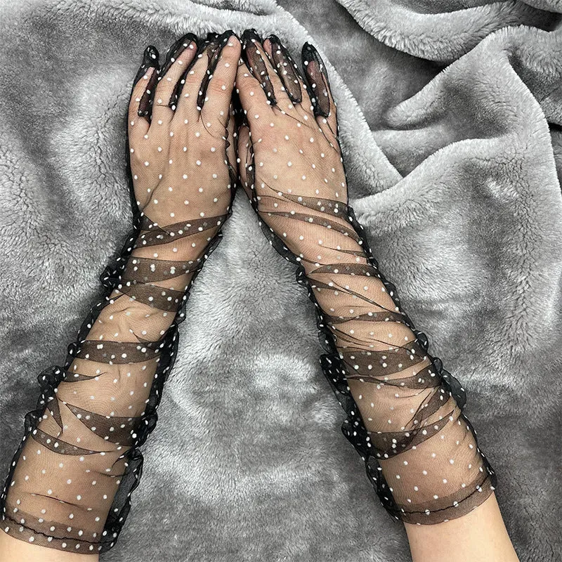 Long Lace Gloves Sexy Hook Finger Gloves