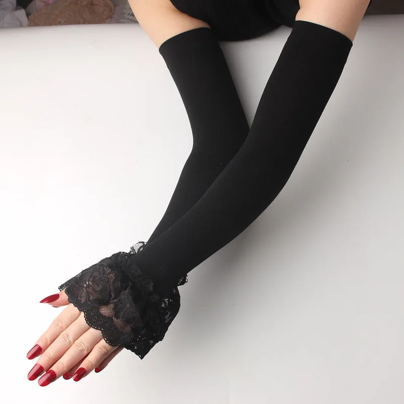 Long Lace Gloves Sexy Hook Finger Gloves