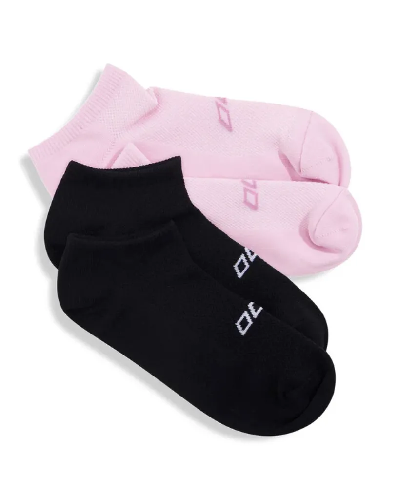 Lorna Jane 2pk Secret Socks - Black/Shocking Pink