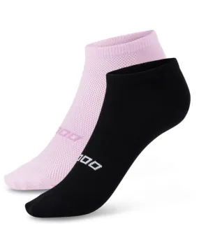 Lorna Jane 2pk Secret Socks - Black/Shocking Pink