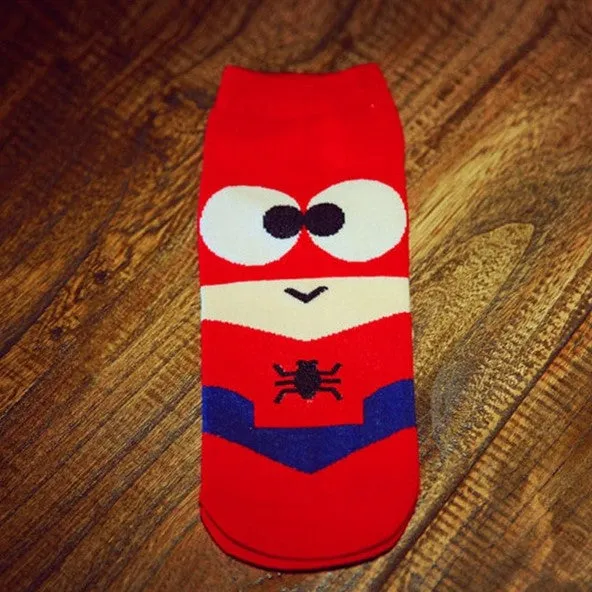 Men's Summer Breathable Short Socks With SuperHero Printing